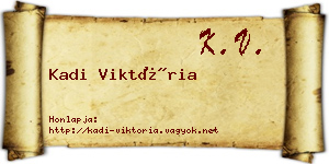 Kadi Viktória névjegykártya